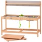VEVOR Mud Kitchen για Παιδιά, Ξύλινο Σετ Κουζίνας Παιχνιδιών με Αξεσουάρ, Υπαίθριο Σετ Παιχνιδιού, Υπαίθρια Κουζίνα Pretend Play για Αγόρια και Κορίτσια, Μικρό Παιχνίδι Κουζίνα με εστίες και νεροχύτη