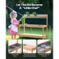 VEVOR Mud Kitchen για Παιδιά, Ξύλινο Σετ Κουζίνας Παιχνιδιών με Αξεσουάρ, Υπαίθριο Σετ Παιχνιδιού, Υπαίθρια Κουζίνα Pretend Play για Αγόρια και Κορίτσια, Μικρό Παιχνίδι Κουζίνα με εστίες και νεροχύτη