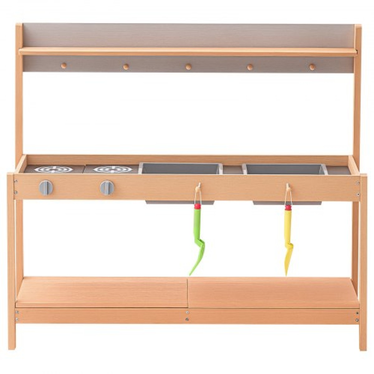 VEVOR Mud Kitchen για Παιδιά, Ξύλινο Σετ Κουζίνας Παιχνιδιών με Αξεσουάρ, Υπαίθριο Σετ Παιχνιδιού, Υπαίθρια Κουζίνα Pretend Play για Αγόρια και Κορίτσια, Μικρό Παιχνίδι Κουζίνα με εστίες και νεροχύτη