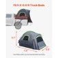 Σκηνή φορτηγού VEVOR Pickup, Fit 5,5-6,0 ft Truck Tents for Camping, Αδιάβροχη σκηνή κρεβατιού φορτηγού 2-3 ατόμων PU2000mm με παράθυρα διπλής στρώσης, ανθεκτικό κέλυφος τροχόσπιτου κρεβατιού φορτηγού με τσάντα αποθήκευσης