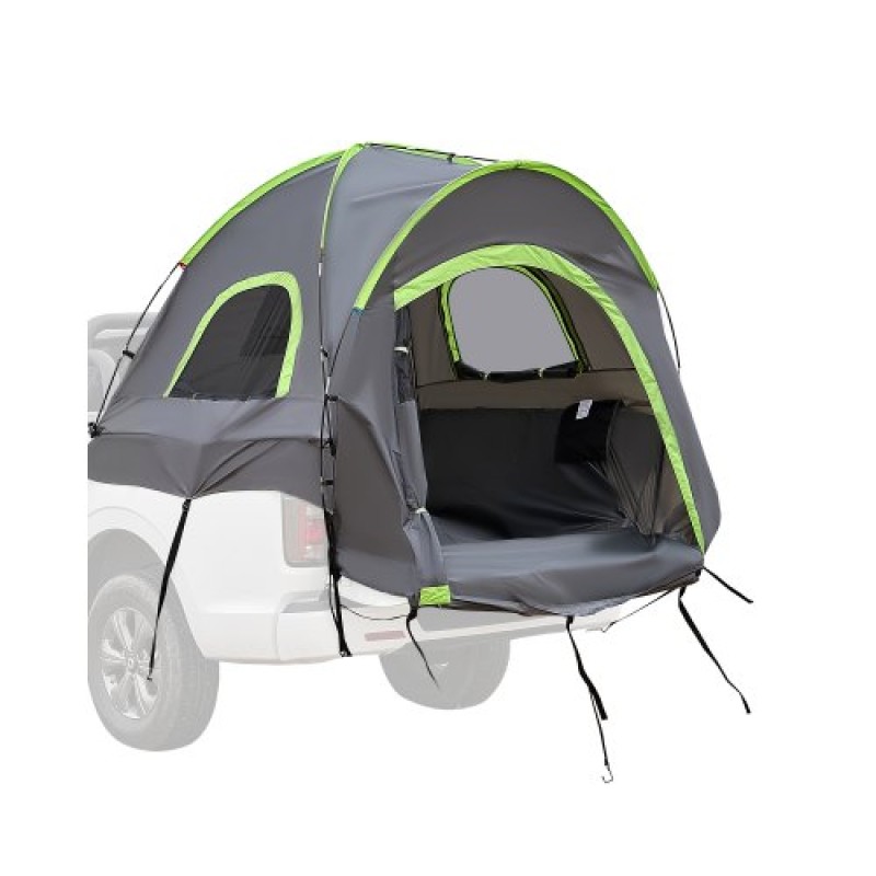 Σκηνή φορτηγού VEVOR Pickup, Fit 5,5-6,0 ft Truck Tents for Camping, Αδιάβροχη σκηνή κρεβατιού φορτηγού 2-3 ατόμων PU2000mm με παράθυρα διπλής στρώσης, ανθεκτικό κέλυφος τροχόσπιτου κρεβατιού φορτηγού με τσάντα αποθήκευσης