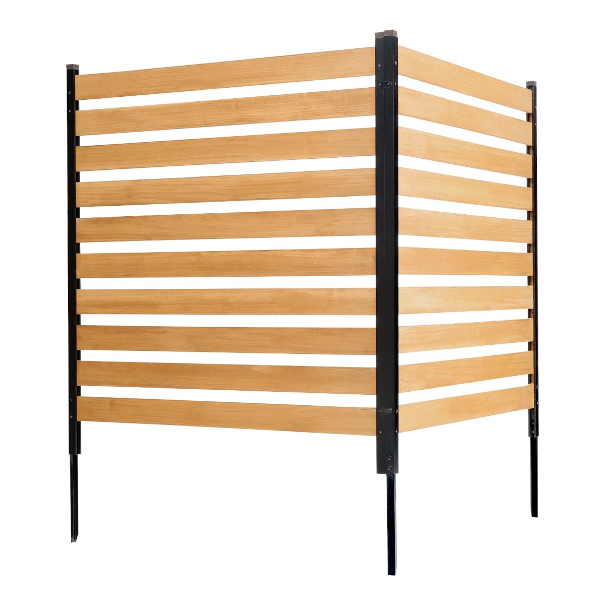 VEVOR Wood Privacy Fence, 38" W x 42" L, Οθόνη φράχτη κλιματιστικού με 2 πάνελ, περίβλημα εξοπλισμού πισίνας με μεταλλικούς πασσάλους, εύκολη εγκατάσταση DIY, Κάδος απορριμμάτων εξωτερικού χώρου για διακόσμηση κήπου