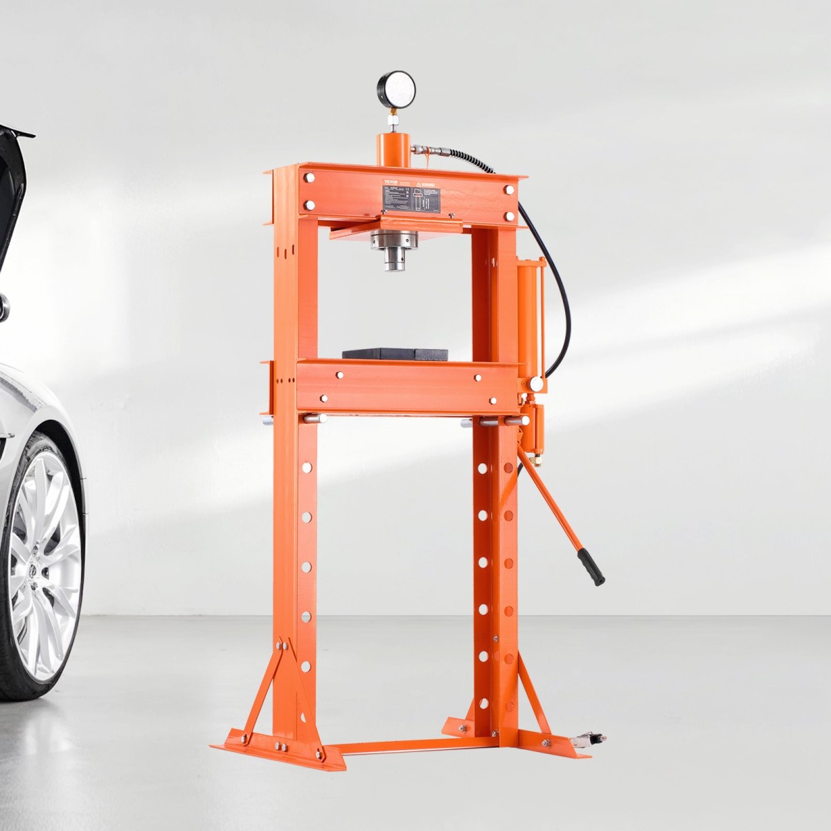VEVOR Hydraulic Shop Press, 30 T H-Frame Pneumatic Shop Press με πλάκα πρέσας & τριγωνική στήριξη, σταθερή υδραυλική πρέσα ρυθμιζόμενη στο πάτωμα γκαράζ με ανακουφιστική βαλβίδα, κατάλληλη για κάμψη & ίσιωμα