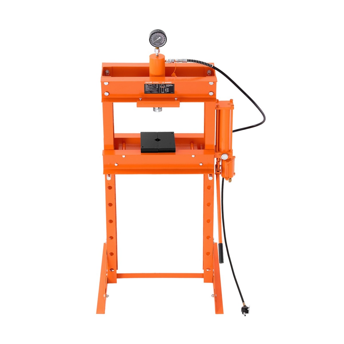 VEVOR Hydraulic Shop Press, 30 T H-Frame Pneumatic Shop Press με πλάκα πρέσας & τριγωνική στήριξη, σταθερή υδραυλική πρέσα ρυθμιζόμενη στο πάτωμα γκαράζ με ανακουφιστική βαλβίδα, κατάλληλη για κάμψη & ίσιωμα