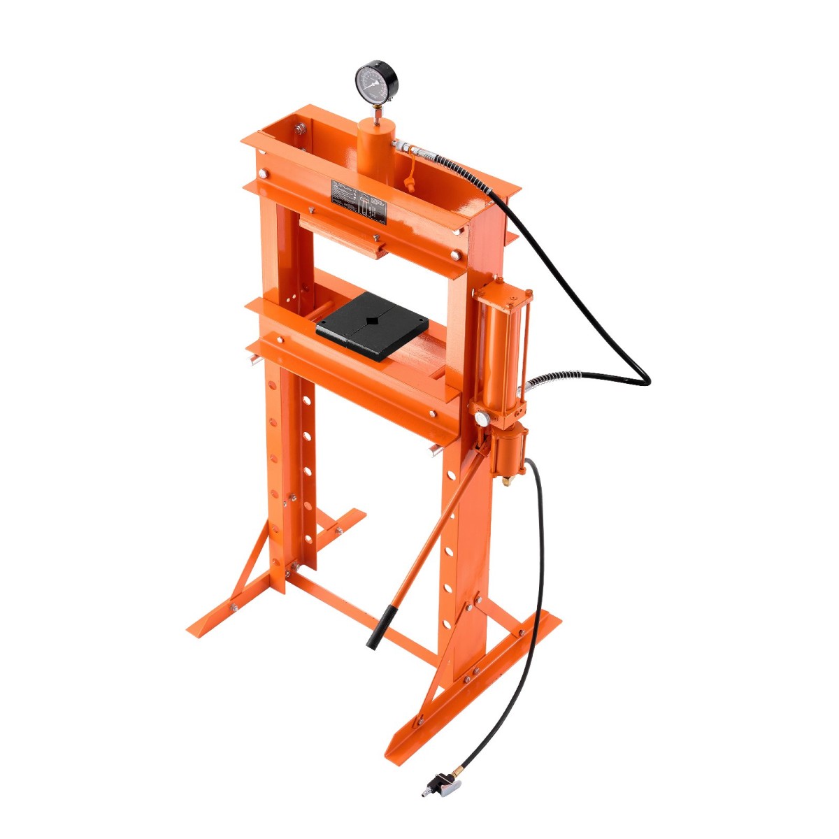 VEVOR Hydraulic Shop Press, 30 T H-Frame Pneumatic Shop Press με πλάκα πρέσας & τριγωνική στήριξη, σταθερή υδραυλική πρέσα ρυθμιζόμενη στο πάτωμα γκαράζ με ανακουφιστική βαλβίδα, κατάλληλη για κάμψη & ίσιωμα