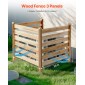 VEVOR Wood Privacy Fence, 36" W x 36" L, Οθόνη φράχτη κλιματιστικού με 3 πάνελ, περίβλημα εξοπλισμού πισίνας με μεταλλικούς πασσάλους, εύκολη εγκατάσταση DIY, Κάδος απορριμμάτων εξωτερικού χώρου για διακόσμηση κήπου