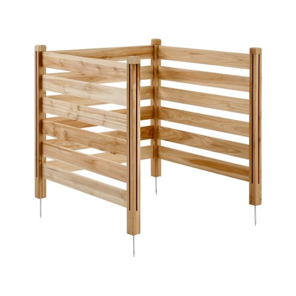 VEVOR Wood Privacy Fence, 36" W x 36" L, Οθόνη φράχτη κλιματιστικού με 3 πάνελ, περίβλημα εξοπλισμού πισίνας με μεταλλικούς πασσάλους, εύκολη εγκατάσταση DIY, Κάδος απορριμμάτων εξωτερικού χώρου για διακόσμηση κήπου