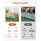 VEVOR Wood Privacy Fence, 36" W x 36" L, Οθόνη φράχτη κλιματιστικού με 3 πάνελ, περίβλημα εξοπλισμού πισίνας με μεταλλικούς πασσάλους, εύκολη εγκατάσταση DIY, Κάδος απορριμμάτων εξωτερικού χώρου για διακόσμηση κήπου