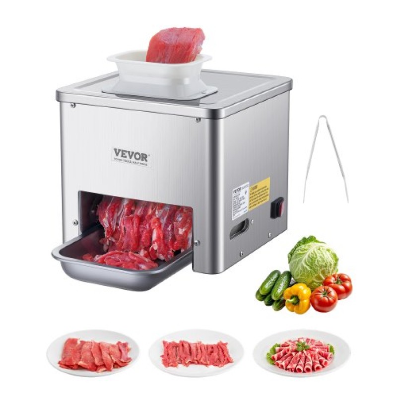 Μηχάνημα κοπής κρέατος VEVOR, Κόφτης κρέατος 550 W, Εμπορική μηχανή κοπής κρέατος 350 lb/h, ανοξείδωτος χάλυβας, πάχους 3,5 mm, Ηλεκτρικός κόφτης φαγητού για οικιακή κουζίνα, εστιατόριο, σούπερ μάρκετ