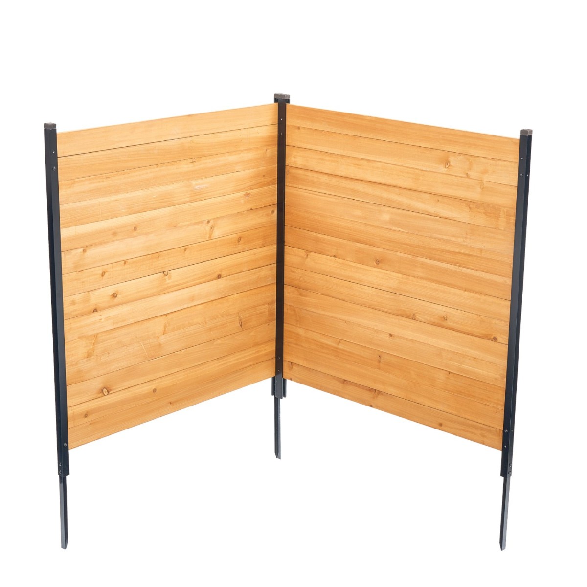 VEVOR Wood Privacy Fence, 38" W x 42" L, 2 πάνελ συμπαγής οθόνη φράχτη κλιματιστικού, περίβλημα εξοπλισμού πισίνας με μεταλλικούς πασσάλους, εύκολη εγκατάσταση DIY, Κάδος απορριμμάτων εξωτερικού χώρου για διακόσμηση κήπου