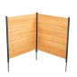 VEVOR Wood Privacy Fence, 38" W x 42" L, 2 πάνελ συμπαγής οθόνη φράχτη κλιματιστικού, περίβλημα εξοπλισμού πισίνας με μεταλλικούς πασσάλους, εύκολη εγκατάσταση DIY, Κάδος απορριμμάτων εξωτερικού χώρου για διακόσμηση κήπου