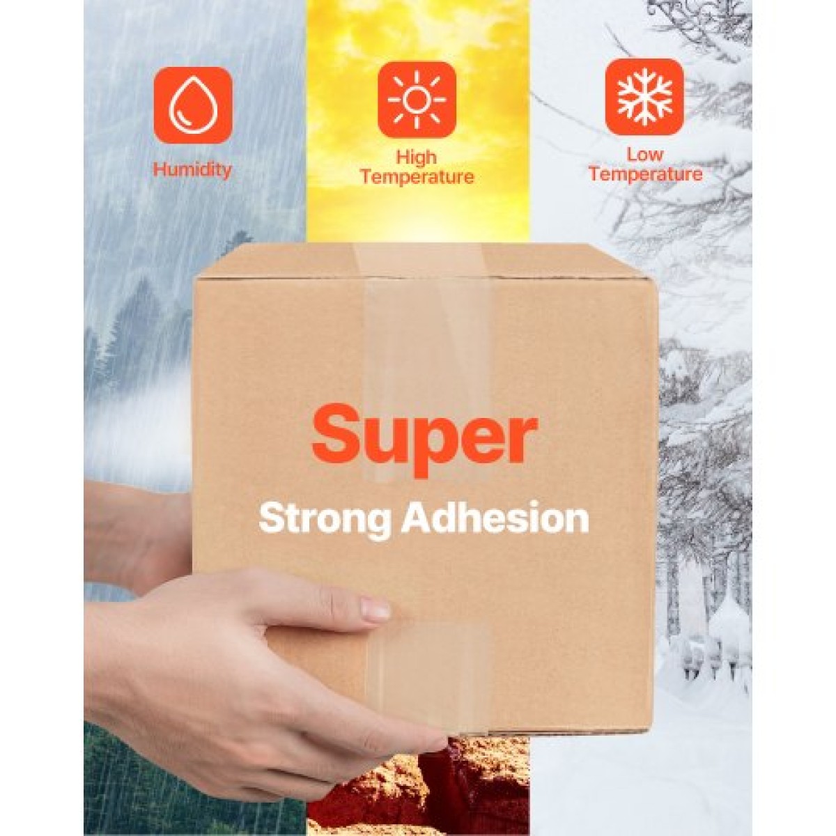 VEVOR Clear Packing Tape, 1,5 ίντσες Core, 6 Rolls 1,88 Inches x 25 Yards Tapepacking with Dispenser, 2,7 Mil Heavy Duty Packaging Tape Σχεδιασμένο για μετακίνηση, αποθήκευση και συσκευασία, αποστολή και αποστολή