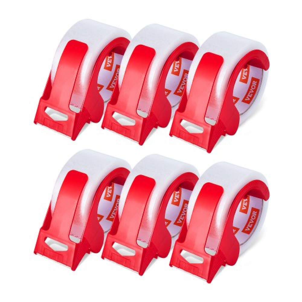 VEVOR Clear Packing Tape, 3 ιντσών Core, 6 Rolls 1,88 Inches x 65 Yards Tapepacking with Dispenser, 2,7 Mil Heavy Duty Packaging Tape Σχεδιασμένη για μετακίνηση, αποθήκευση και συσκευασία, αποστολή και αποστολή