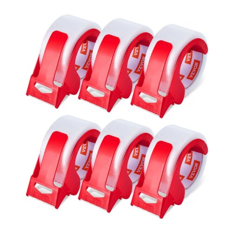 VEVOR Clear Packing Tape, 3 ιντσών Core, 6 Rolls 1,88 Inches x 65 Yards Tapepacking with Dispenser, 2,7 Mil Heavy Duty Packaging Tape Σχεδιασμένη για μετακίνηση, αποθήκευση και συσκευασία, αποστολή και αποστολή