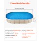 VEVOR Oval Liner Pool, 16,4 x 9,8 ft Pool Liner, Uinbead Style, ανθεκτικό Vinyl Pool Liner, Standard Gauge, Ύψος τοίχου 47 ιντσών, Αντικατάσταση επένδυσης πισίνας για ατσάλινες όψεις πάνω από το έδαφος πισίνες