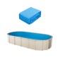 VEVOR Oval Liner Pool, 16,4 x 9,8 ft Pool Liner, Uinbead Style, ανθεκτικό Vinyl Pool Liner, Standard Gauge, Ύψος τοίχου 47 ιντσών, Αντικατάσταση επένδυσης πισίνας για ατσάλινες όψεις πάνω από το έδαφος πισίνες