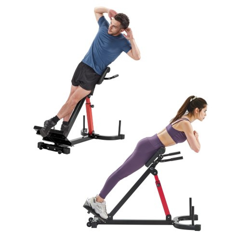 VEVOR Roman Chair Hyperextension Πάγκος, Ρυθμιζόμενο μηχάνημα επέκτασης 350 lbs, Εξοπλισμός άσκησης πολλαπλών λειτουργιών για προπόνηση γλουτών, οπίσθιων μηριαίων, κάτω πλάτης και κοιλιακού, πάγκος βαρών γυμναστικής για γυμναστήριο στο σπίτι