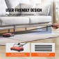 Εγχειρίδιο VEVOR Carpet Sweeper, Sweeper δαπέδου με χωρητικότητα 300 ml Dustbin Capacity, 17 cm πλάτος καθαρισμού για χαλιά οικιακού γραφείου Pet Hair Dust, Red