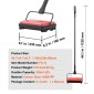 Εγχειρίδιο VEVOR Carpet Sweeper, Sweeper δαπέδου με χωρητικότητα 300 ml Dustbin Capacity, 17 cm πλάτος καθαρισμού για χαλιά οικιακού γραφείου Pet Hair Dust, Red