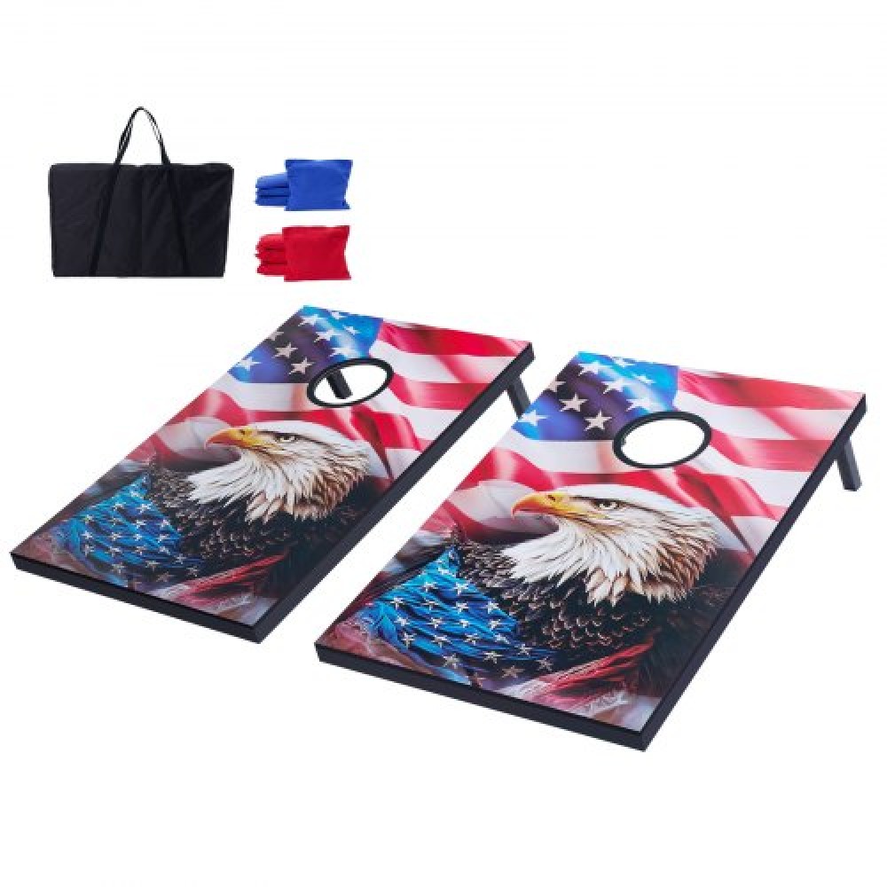 VEVOR Cornhole Set, 3x2 ft Corn Hole σανίδες παιχνιδιών, MDF Wood Portable Toss Board, Εσωτερικό και εξωτερικό παιχνίδι Cornhole για ενήλικες, περιλαμβάνει 8 τσάντες φασολιών και θήκη μεταφοράς, για αυλή, πίσω αυλή, παραλία, κάμπινγκ