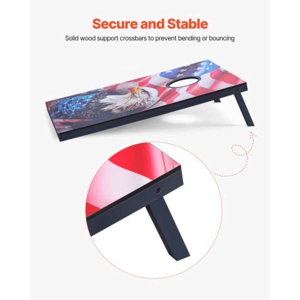 VEVOR Cornhole Set, 3x2 ft Corn Hole σανίδες παιχνιδιών, MDF Wood Portable Toss Board, Εσωτερικό και εξωτερικό παιχνίδι Cornhole για ενήλικες, περιλαμβάνει 8 τσάντες φασολιών και θήκη μεταφοράς, για αυλή, πίσω αυλή, παραλία, κάμπινγκ