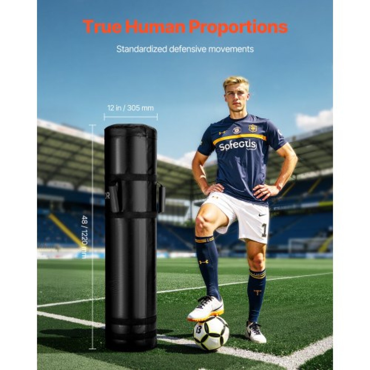 VEVOR Football Tackling Dummy, 47,2 in High Density Sponge Blocking Pad Equipment for Practice, Heavy Duty Tackle Dummies with Handmy, Ιδανικό για ασκήσεις επαφής, Πολεμικές τέχνες, Αθλητική προπόνηση, 1 ΤΕΜ.