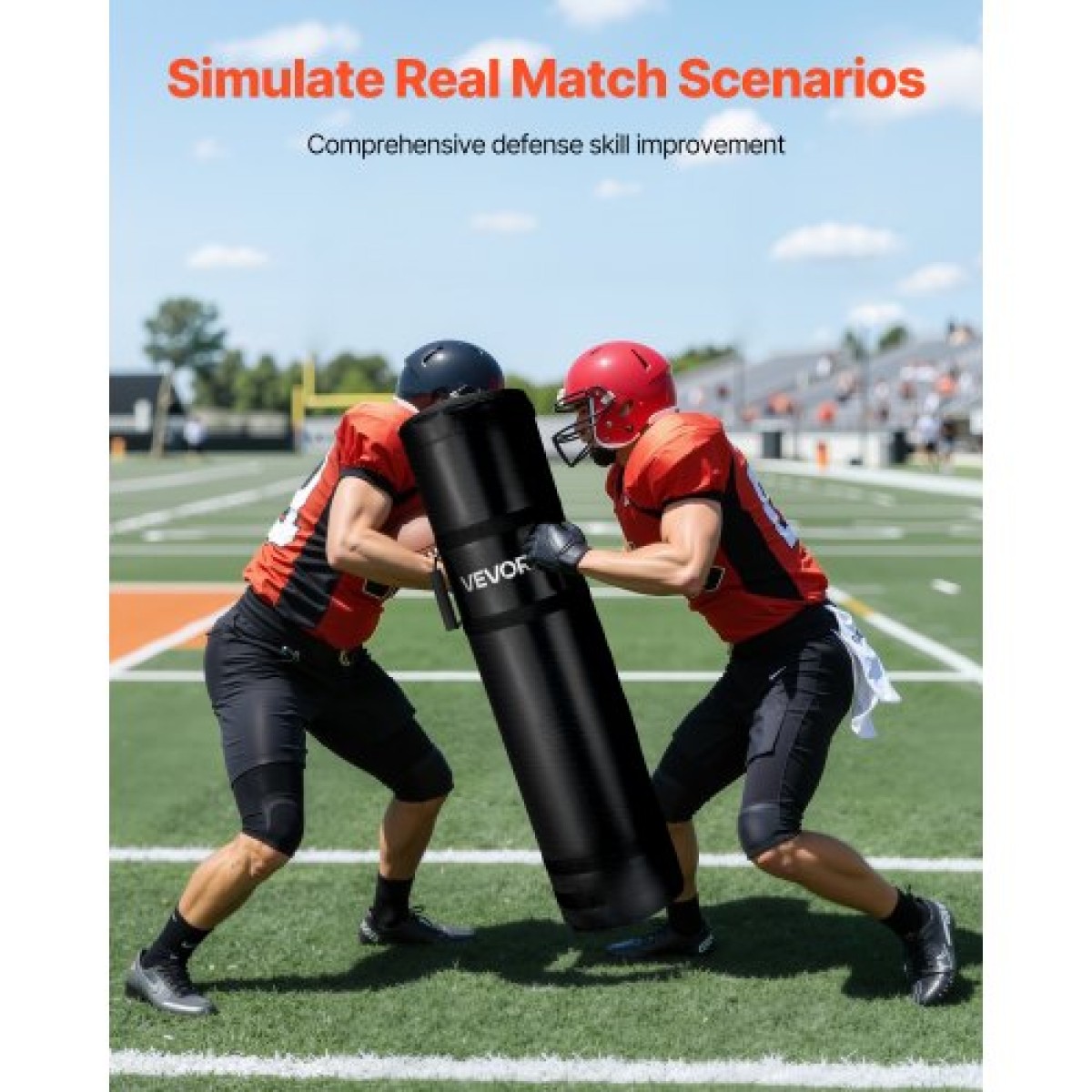VEVOR Football Tackling Dummy, 47,2 in High Density Sponge Blocking Pad Equipment for Practice, Heavy Duty Tackle Dummies with Handmy, Ιδανικό για ασκήσεις επαφής, Πολεμικές τέχνες, Αθλητική προπόνηση, 1 ΤΕΜ.