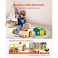 VEVOR Engine Toy, 60 τεμαχίων, Παιδικό σετ επισκευής μηχανικού αυτοκινήτου με αφαιρούμενα εξαρτήματα, φώτα και ήχους, τιμόνι και κόρνα, σετ εργαστηρίου Παιδικό μηχανικό για νήπια 3 ετών και άνω, πράσινο