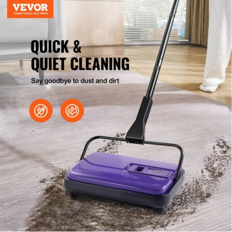Εγχειρίδιο VEVOR Carpet Sweeper, Sweeper δαπέδου με χωρητικότητα 300 ml Dustbin Capacity, 17 cm inch Πλάτος καθαρισμού για χαλιά οικιακού γραφείου Pet Hair Dust, Pet