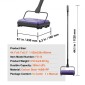 Εγχειρίδιο VEVOR Carpet Sweeper, Sweeper δαπέδου με χωρητικότητα 300 ml Dustbin Capacity, 17 cm inch Πλάτος καθαρισμού για χαλιά οικιακού γραφείου Pet Hair Dust, Pet
