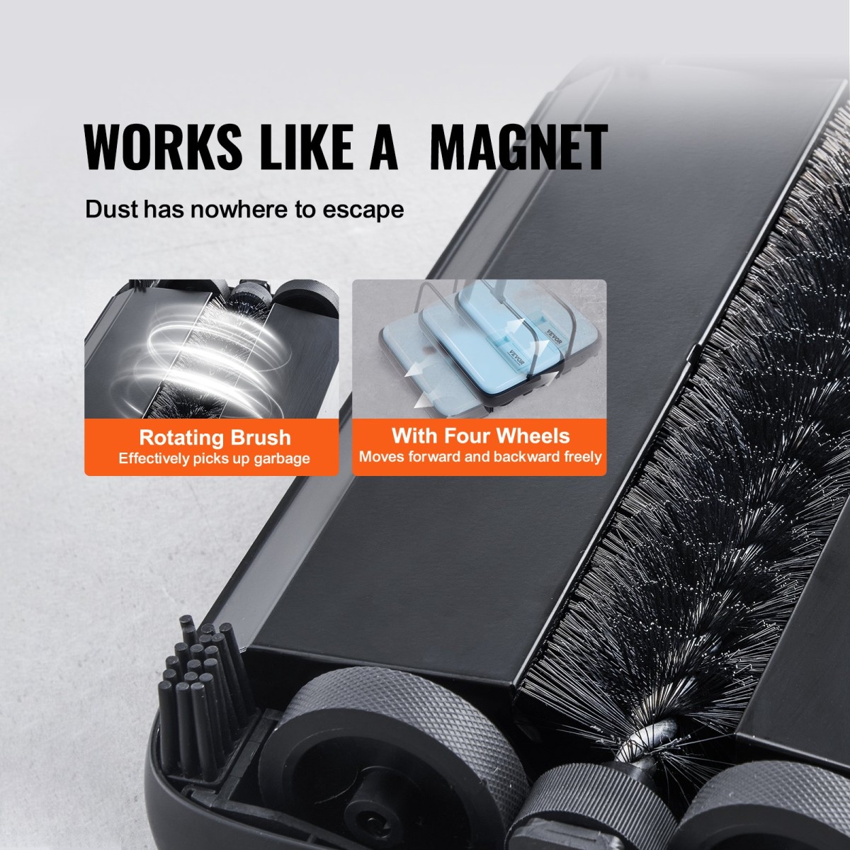 Εγχειρίδιο VEVOR Carpet Sweeper, Σάρωθρο δαπέδου με χωρητικότητα 300 ml σκουπιδοτενεκέ Εύκολα στο άδειασμα, 17 cm πλάτος καθαρισμού για χαλιά οικιακού γραφείου Pet Hair Dust, μπλε