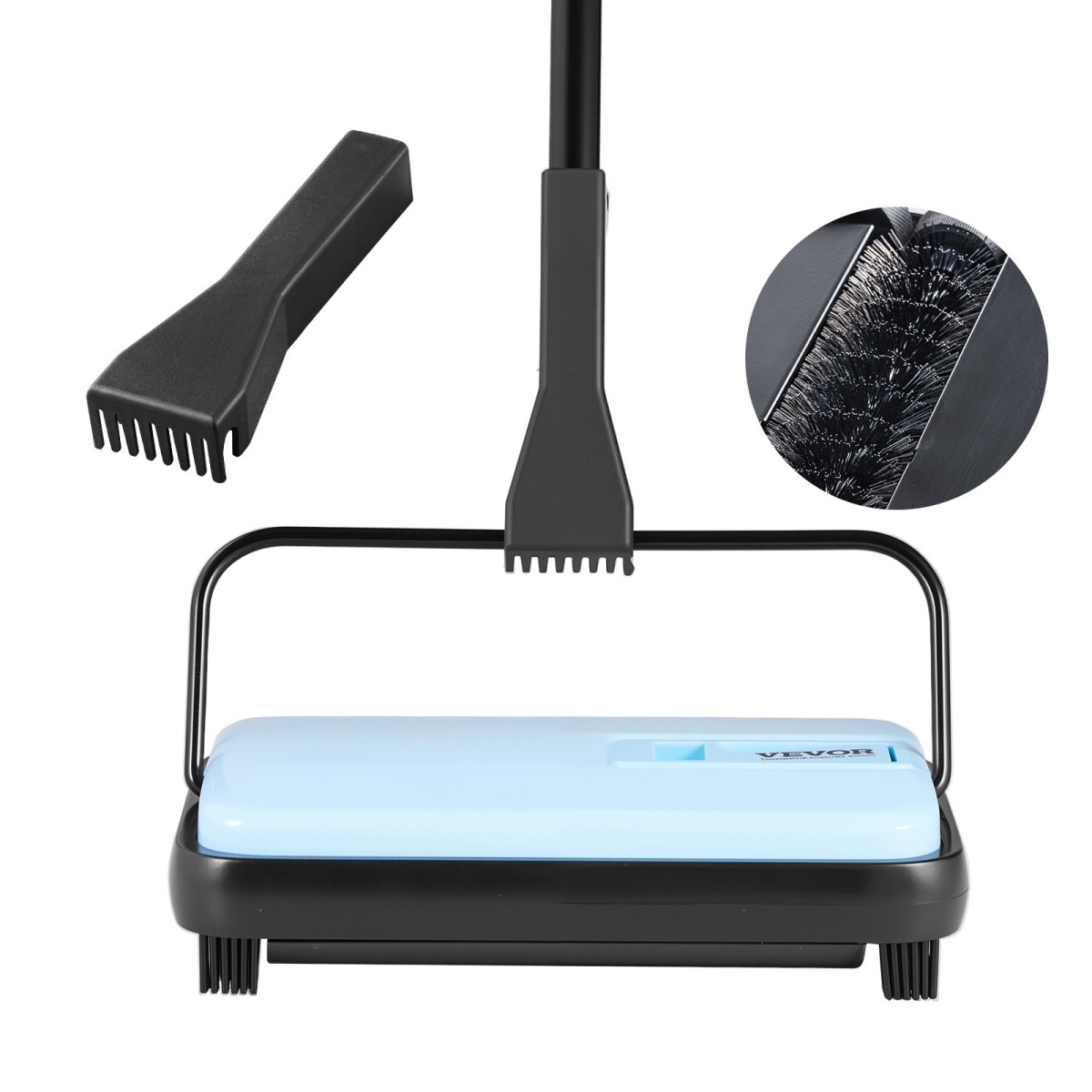 Εγχειρίδιο VEVOR Carpet Sweeper, Σάρωθρο δαπέδου με χωρητικότητα 300 ml σκουπιδοτενεκέ Εύκολα στο άδειασμα, 17 cm πλάτος καθαρισμού για χαλιά οικιακού γραφείου Pet Hair Dust, μπλε