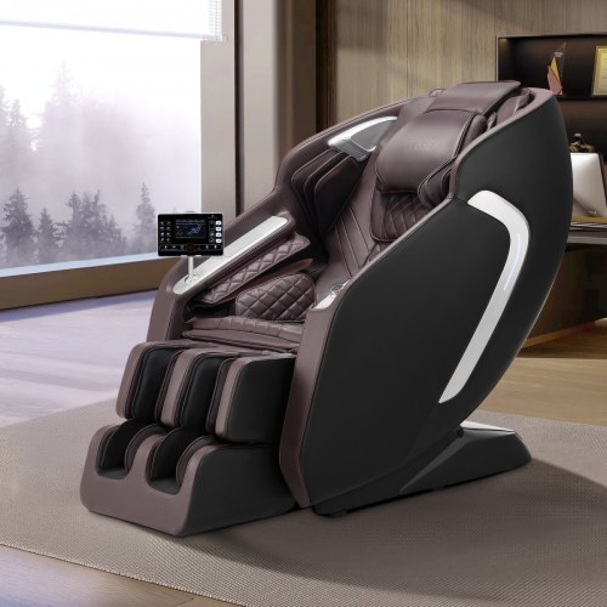 Καρέκλα μασάζ VEVOR, 4D Full Body Zero Gravity Recliner με SL Track, Yoga Stretch, AI Voice Control, Heat, Foot Roller, Retractable Pedal, 36 Airbags, LCD, χειριστήρια υποβραχιόνιου, Rolling Base