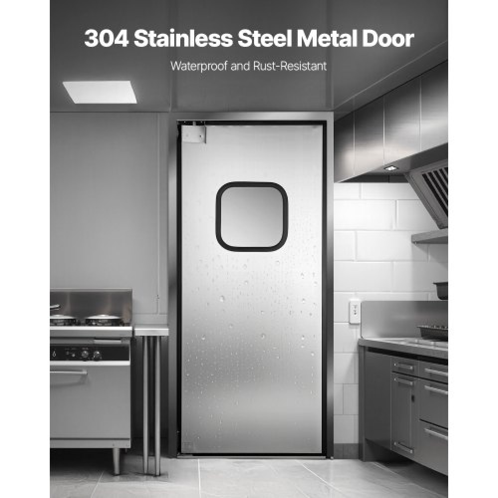 VEVOR Traffic Swing Door, Single Panel Futs Door Opening 91,4 x 213,4 cm, Ανοξείδωτες Επαγγελματικές Πόρτες με Σιδέρωμα & Αξεσουάρ, Ιδανικές για Οικιακή Χρήση, Ανθεκτικές & Εύκολες στην Τοποθέτησή τους