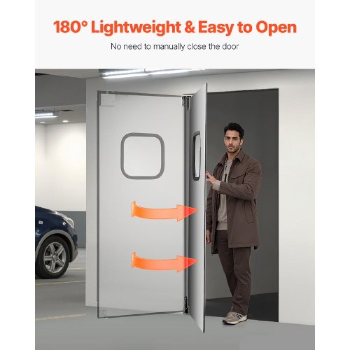 VEVOR Traffic Swing Door, Single Panel Futs Door Opening 91,4 x 213,4 cm, Ανοξείδωτες Επαγγελματικές Πόρτες με Σιδέρωμα & Αξεσουάρ, Ιδανικές για Οικιακή Χρήση, Ανθεκτικές & Εύκολες στην Τοποθέτησή τους