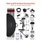 VEVOR Compound Bow Archery, Ρυθμιζόμενο 19-30 in Draw Length Compound Bow Package for Beginner, 19-70 Lbs Draw Weight Archery Bows and Arrow, Kit Right Hand with Hunting Equipment, 320 fps, Μαύρο