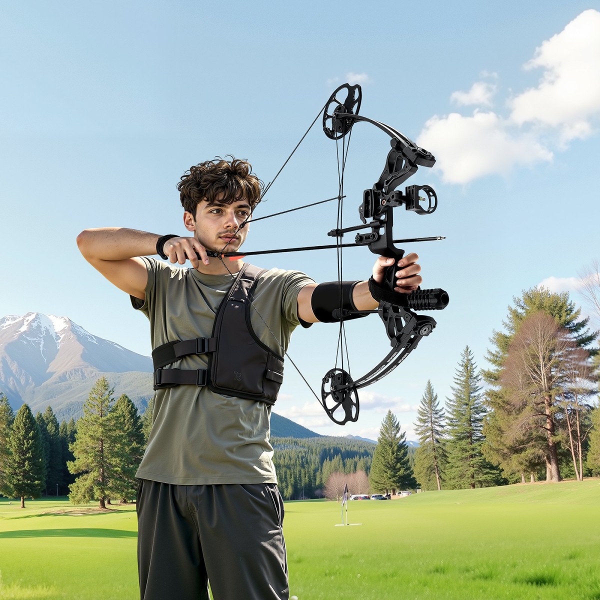 VEVOR Compound Bow Archery, Ρυθμιζόμενο 19-30 in Draw Length Compound Bow Package for Beginner, 19-70 Lbs Draw Weight Archery Bows and Arrow, Kit Right Hand with Hunting Equipment, 320 fps, Μαύρο