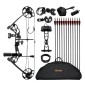 VEVOR Compound Bow Archery, Ρυθμιζόμενο 19-30 in Draw Length Compound Bow Package for Beginner, 19-70 Lbs Draw Weight Archery Bows and Arrow, Kit Right Hand with Hunting Equipment, 320 fps, Μαύρο