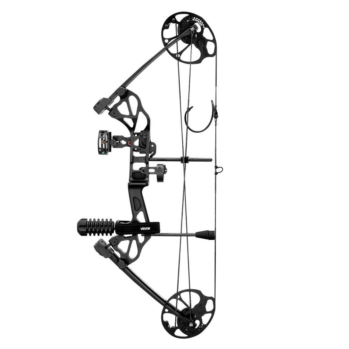 VEVOR Compound Bow Archery, Ρυθμιζόμενο 19-30 in Draw Length Compound Bow Package for Beginner, 19-70 Lbs Draw Weight Archery Bows and Arrow, Kit Right Hand with Hunting Equipment, 320 fps, Μαύρο
