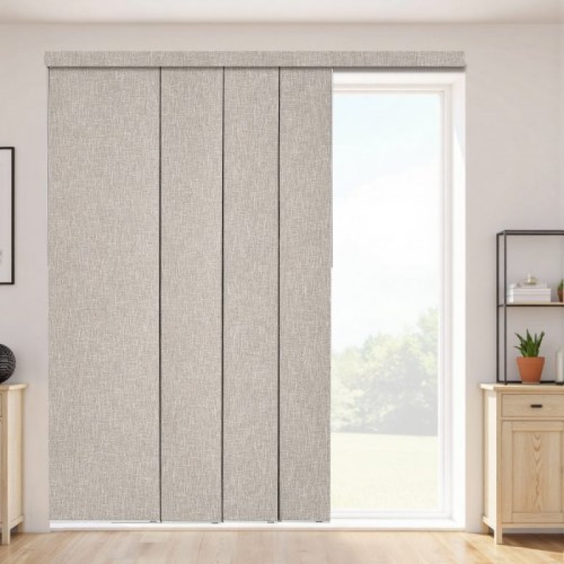 VEVOR Panel Track Blinds Extendable Track 116 cm to 218 cm W Trimmable Brown