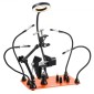 Σταθμός συγκόλλησης VEVOR Magnetic Helping Hands, 4 Arms Third Hand Tool, με μέγγενη, 3X LED μεγεθυντικός λαμπτήρας, 4 θήκη PCB & 360 Hot Air Gun Holder, Soldering Helper for Electronic Repair Craft Hobby DIY