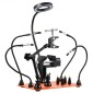 Σταθμός συγκόλλησης VEVOR Magnetic Helping Hands, 4 Arms Third Hand Tool, με μέγγενη, 3X LED μεγεθυντικός λαμπτήρας, 4 θήκη PCB & 360 Hot Air Gun Holder, Soldering Helper for Electronic Repair Craft Hobby DIY