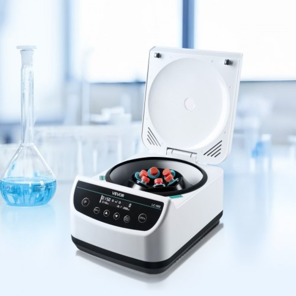 Φυγοκεντρική μηχανή VEVOR, 100-2100xg RCF Electric Laboratory φυγοκεντρική μηχανή με 1 ρότορα για χωρητικότητα σωλήνα 2/5/10/15/50ml, χαμηλή ταχύτητα 500-4000 rpm με χρονοδιακόπτη, ευρέως χρησιμοποιούμενη σε διάφορα πειράματα