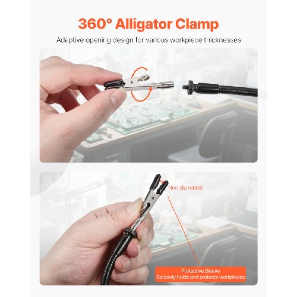 Σταθμός συγκόλλησης VEVOR Magnetic Hands Helping, 4 Flexible Arms, Third Hand Tool, with Alligator Clips & αντιολισθητική ατσάλινη βάση βαρέως τύπου, Soldering Hands Helping for Electronic Repair Craft Hobby DIY