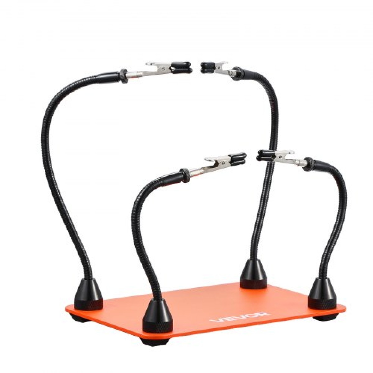 Σταθμός συγκόλλησης VEVOR Magnetic Hands Helping, 4 Flexible Arms, Third Hand Tool, with Alligator Clips & αντιολισθητική ατσάλινη βάση βαρέως τύπου, Soldering Hands Helping for Electronic Repair Craft Hobby DIY