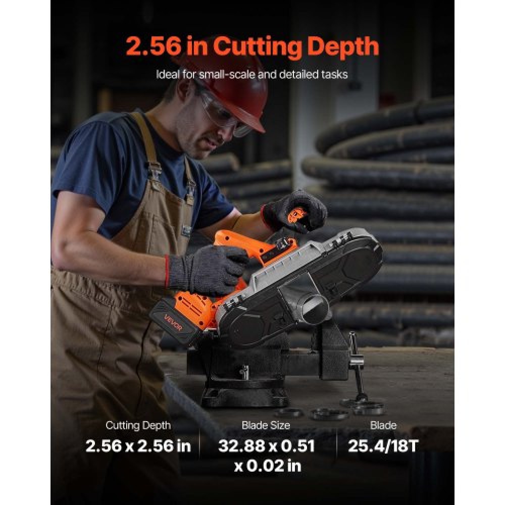 VEVOR 20V 2.56 Inches Deep Cut Variable Speed Portable Cordless Band Saw Kit