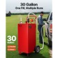 VEVOR 30 Gallon Fuel Caddy, Max Flow 32 L/min, Benzin & Diesel Fuel Tank with Electric Pump, Φορητό δοχείο αποθήκευσης καυσίμου με 2 τροχούς & σωλήνας 10 ft, Gas Caddy για ATV Car Mowers Boat Motorcycle