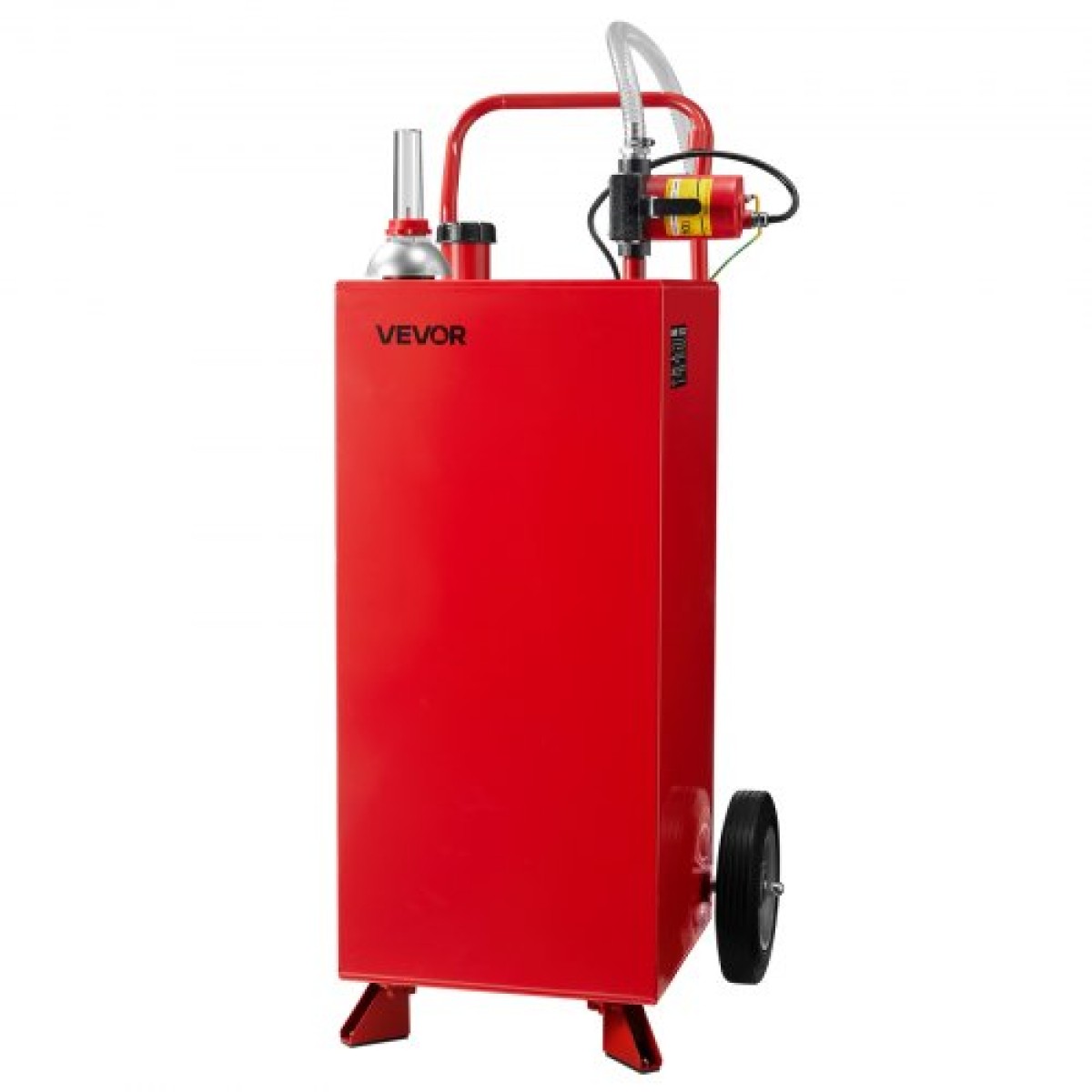 VEVOR 30 Gallon Fuel Caddy, Max Flow 32 L/min, Benzin & Diesel Fuel Tank with Electric Pump, Φορητό δοχείο αποθήκευσης καυσίμου με 2 τροχούς & σωλήνας 10 ft, Gas Caddy για ATV Car Mowers Boat Motorcycle