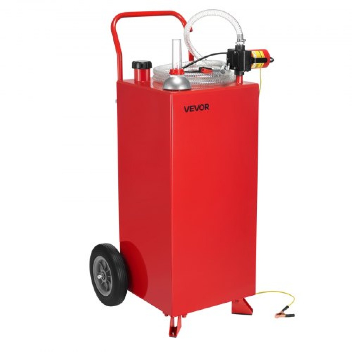 VEVOR 30 Gallon Fuel Caddy, Max Flow 32 L/min, Benzin & Diesel Fuel Tank with Electric Pump, Φορητό δοχείο αποθήκευσης καυσίμου με 2 τροχούς & σωλήνας 10 ft, Gas Caddy για ATV Car Mowers Boat Motorcycle