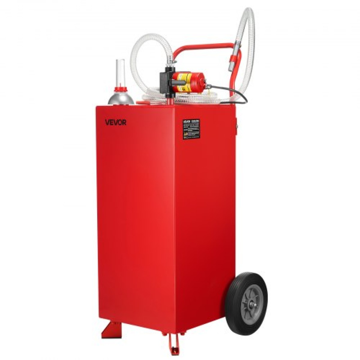 VEVOR 30 Gallon Fuel Caddy, Max Flow 32 L/min, Benzin & Diesel Fuel Tank with Electric Pump, Φορητό δοχείο αποθήκευσης καυσίμου με 2 τροχούς & σωλήνας 10 ft, Gas Caddy για ATV Car Mowers Boat Motorcycle
